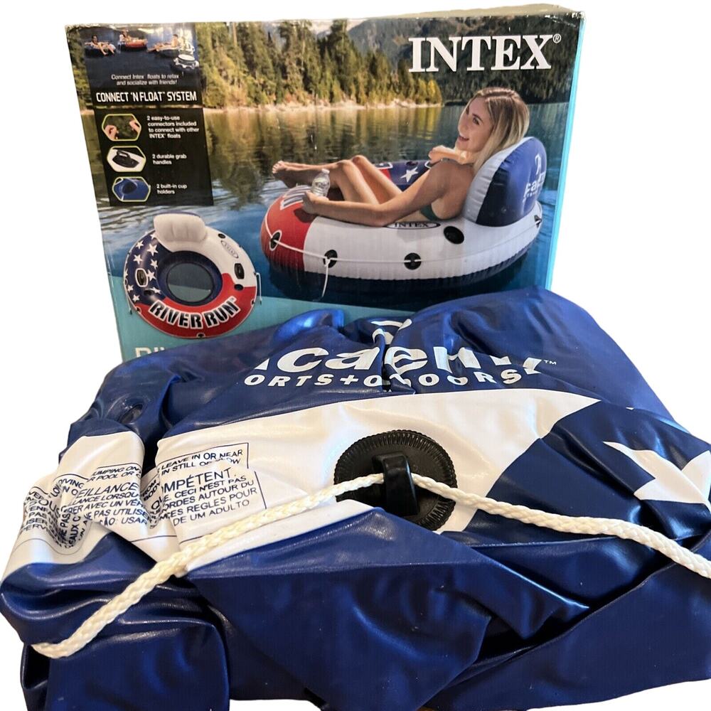 Intex River Run 1 One Person Lounge Inflatable River Floating Tube 53in NEW USA